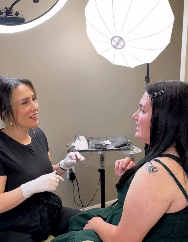 Permanent makeup consultation with Bri.
