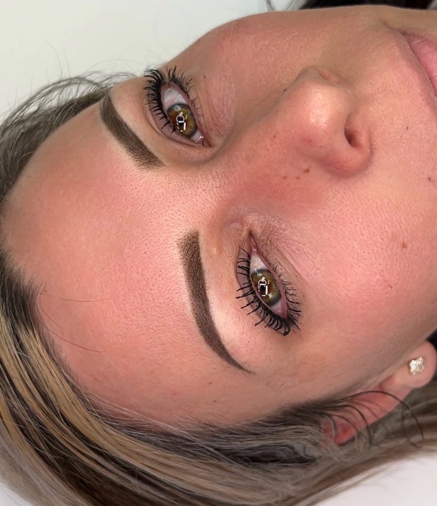 Natural powder brows permanent makeup by Beauty Room Ink in Stafford, Virginia.